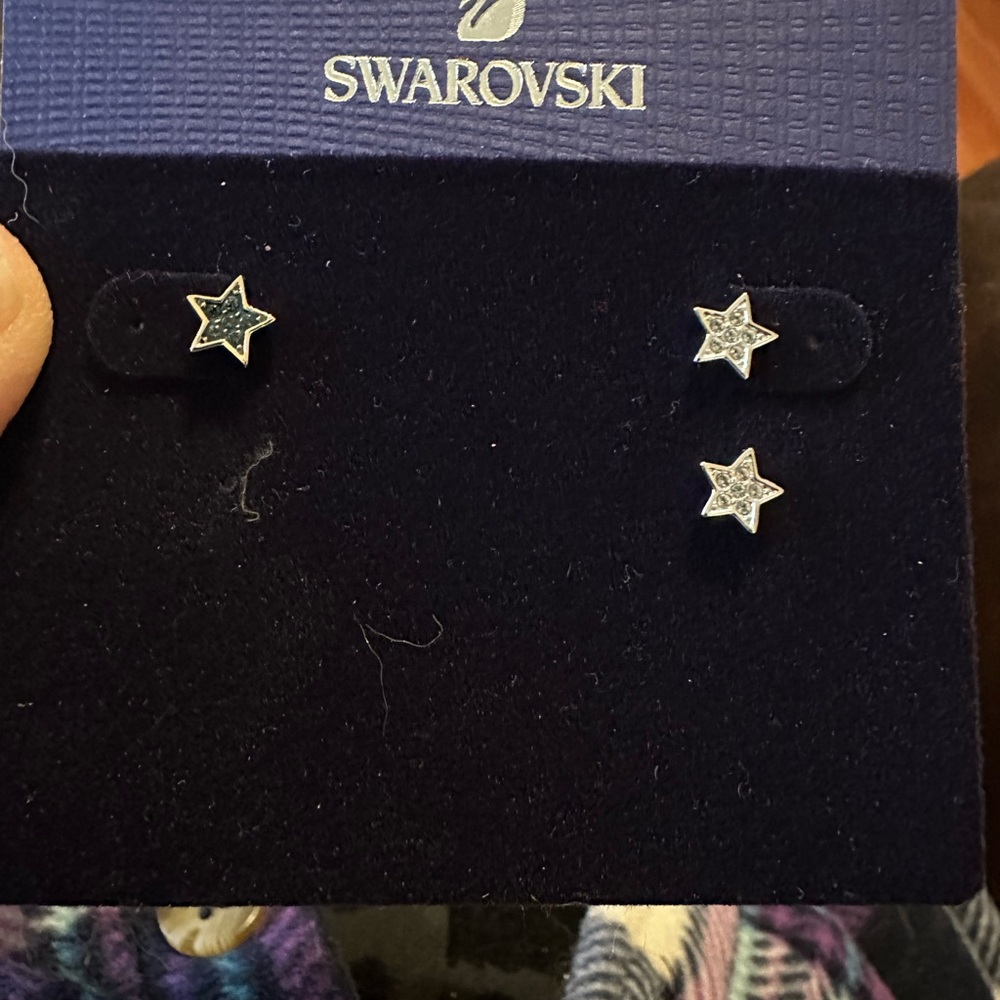 Brand new.  Swarovski Crystal Star Earrings.  These are retired.